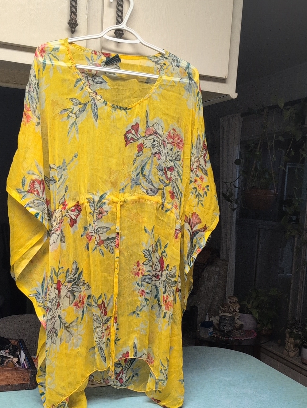 Sunflower Floral Yellow Beach Cover Up.
